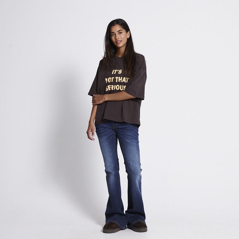 Printed boxy tee "April" Brown
